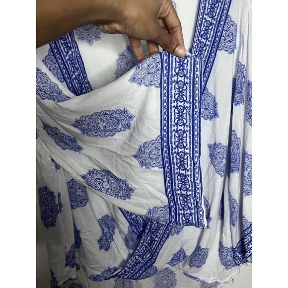 Love Ari Boho Chic Twist Front Blouse With Wide Flowy 3/4 Sleeves Women’s Sz 3X - Picture 4 of 7